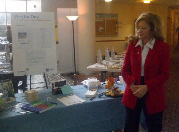 Dolores at the vendor booth